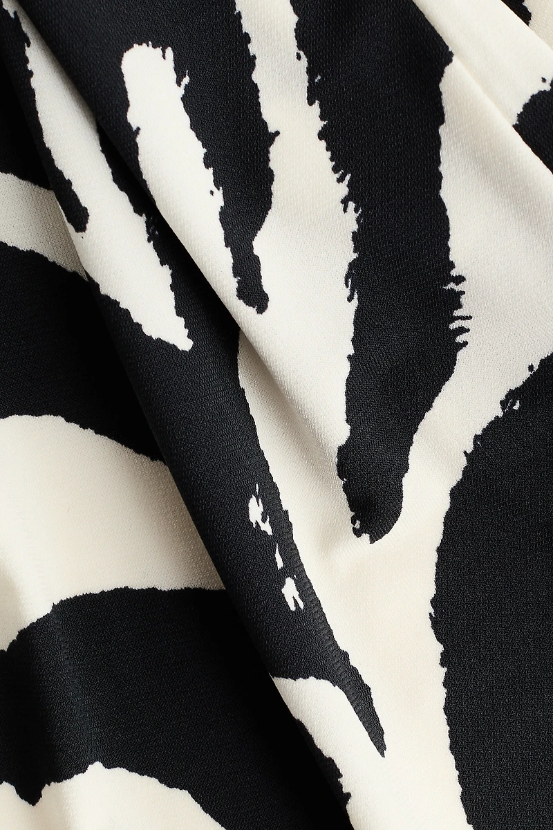 Printed Cowl-Neck Dress