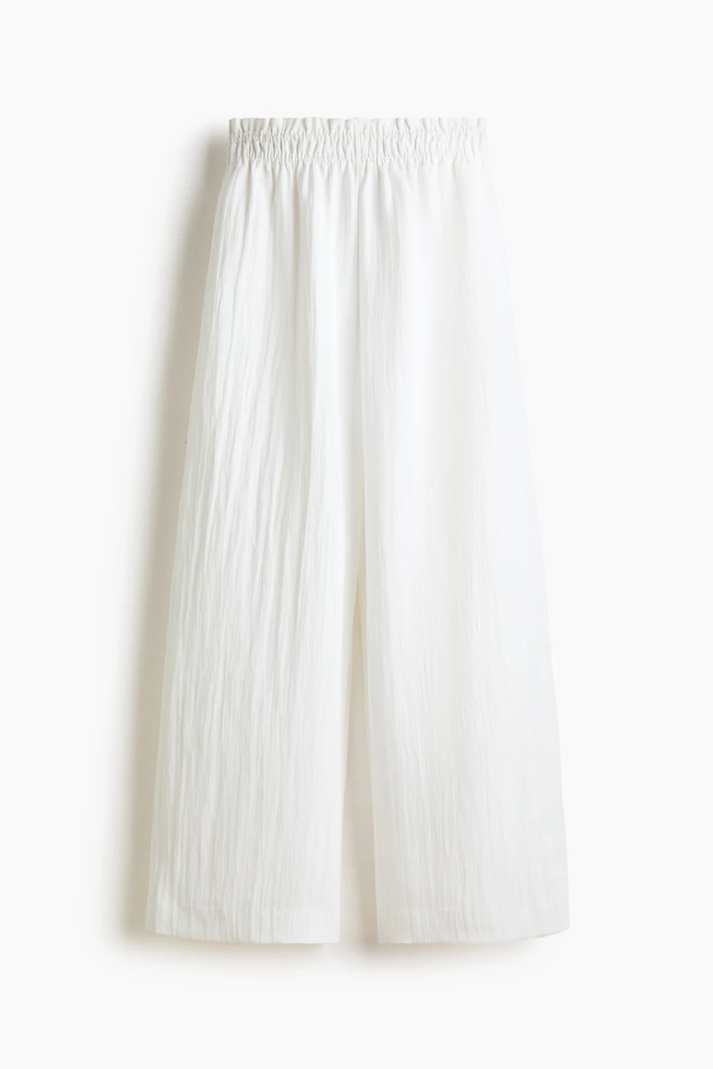 Wide-Leg Ruffle-Trimmed Pants