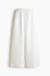 Wide-Leg Ruffle-Trimmed Pants