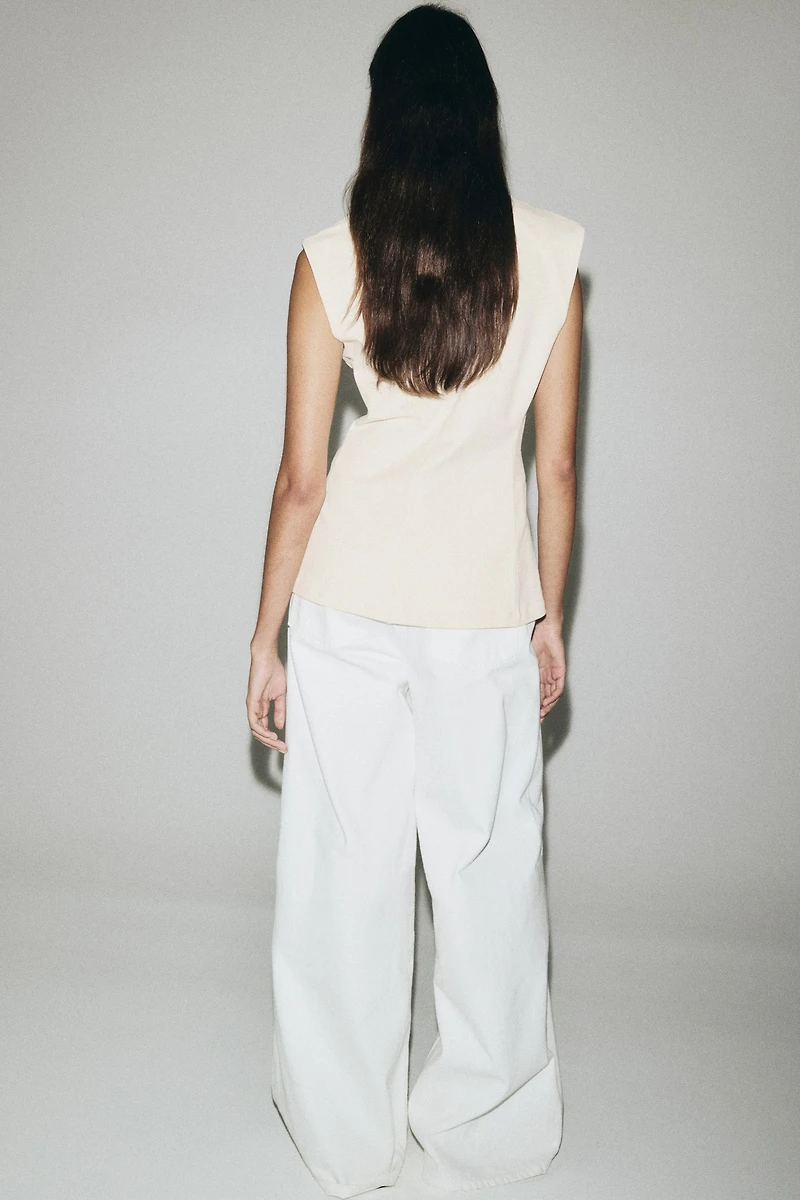 Gilet sans manches en jersey point de Rome