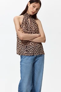 Scarf-Collar Chiffon Top