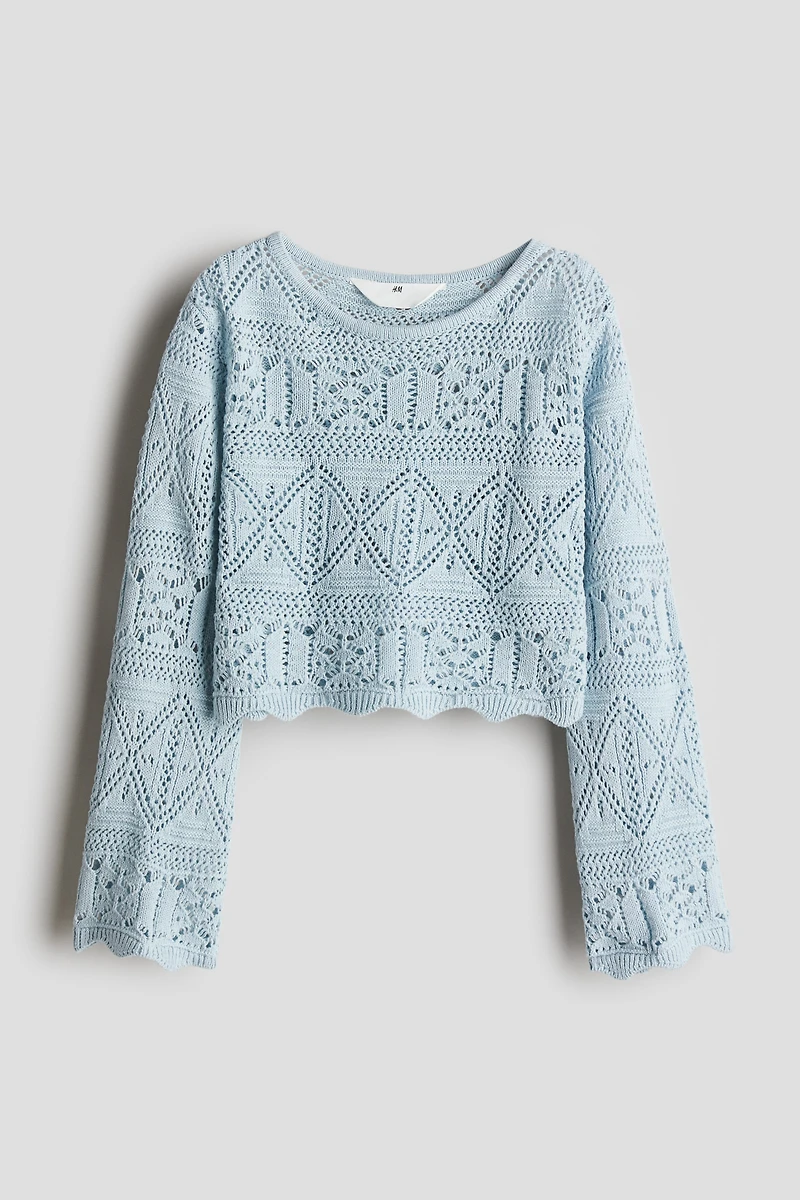 Pointelle-Knit Short Top