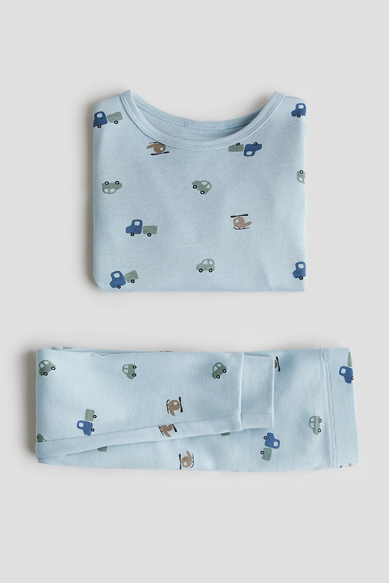 Snug-Fit Printed Cotton Pajamas