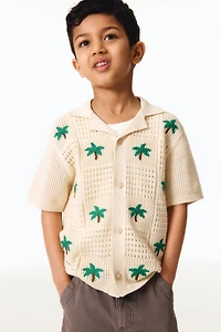 Pointelle-knit resort shirt