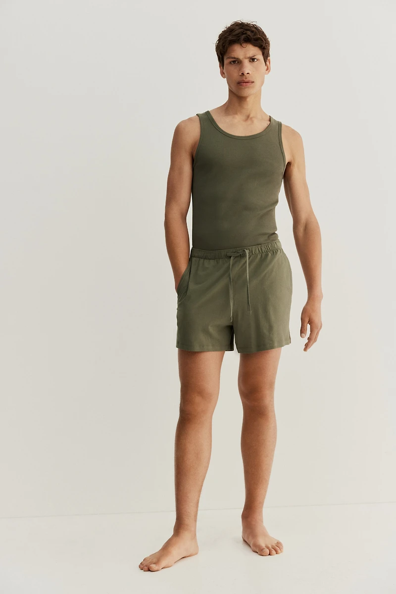 Cotton Pajama Tank Top and Shorts