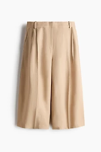 Wide-Leg Linen-Blend Culottes