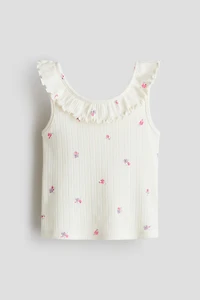 Camisole volantée en tricot pointelle