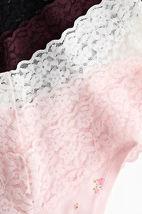 Lot de 5 culottes Thong en dentelle