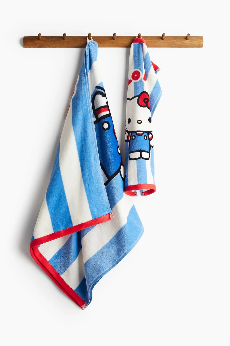 Terry Bath Towel with Printed Motif