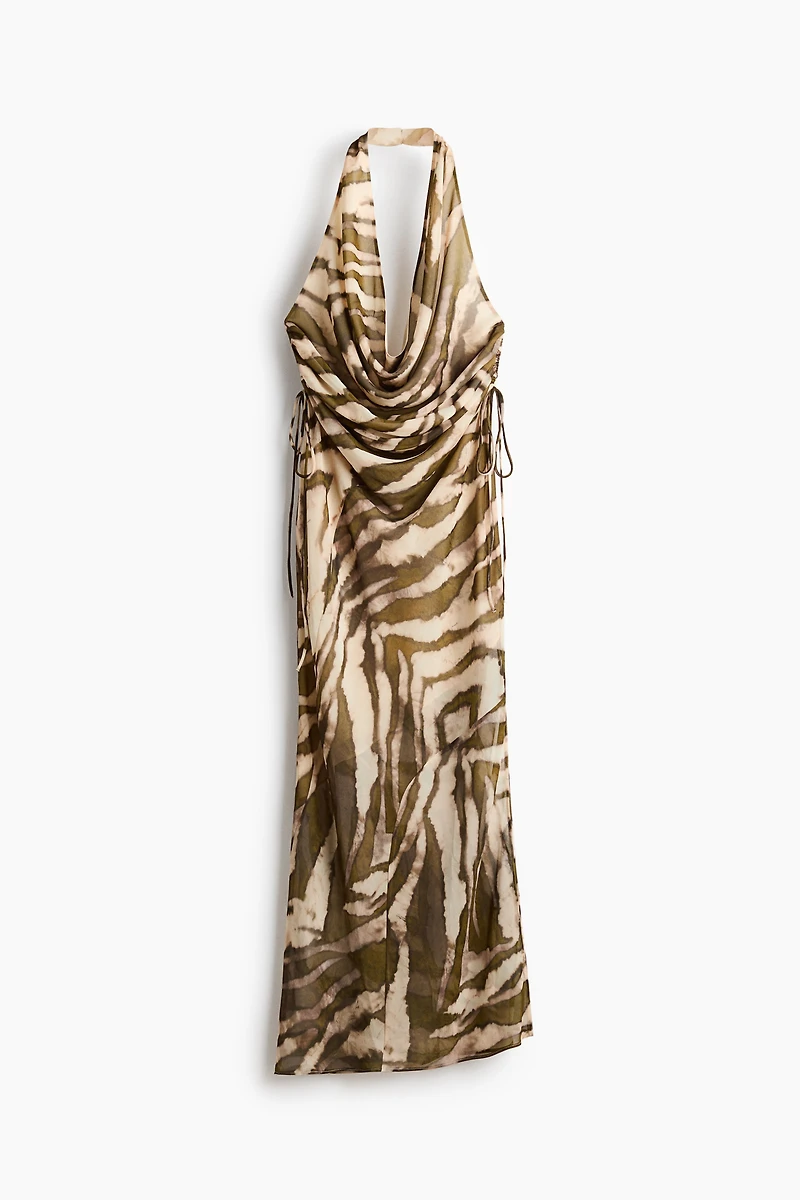 Drawstring-Detail Halterneck Dress