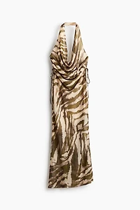 Drawstring-Detail Halterneck Dress