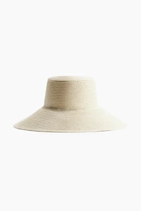 Sloped Brim Straw Hat