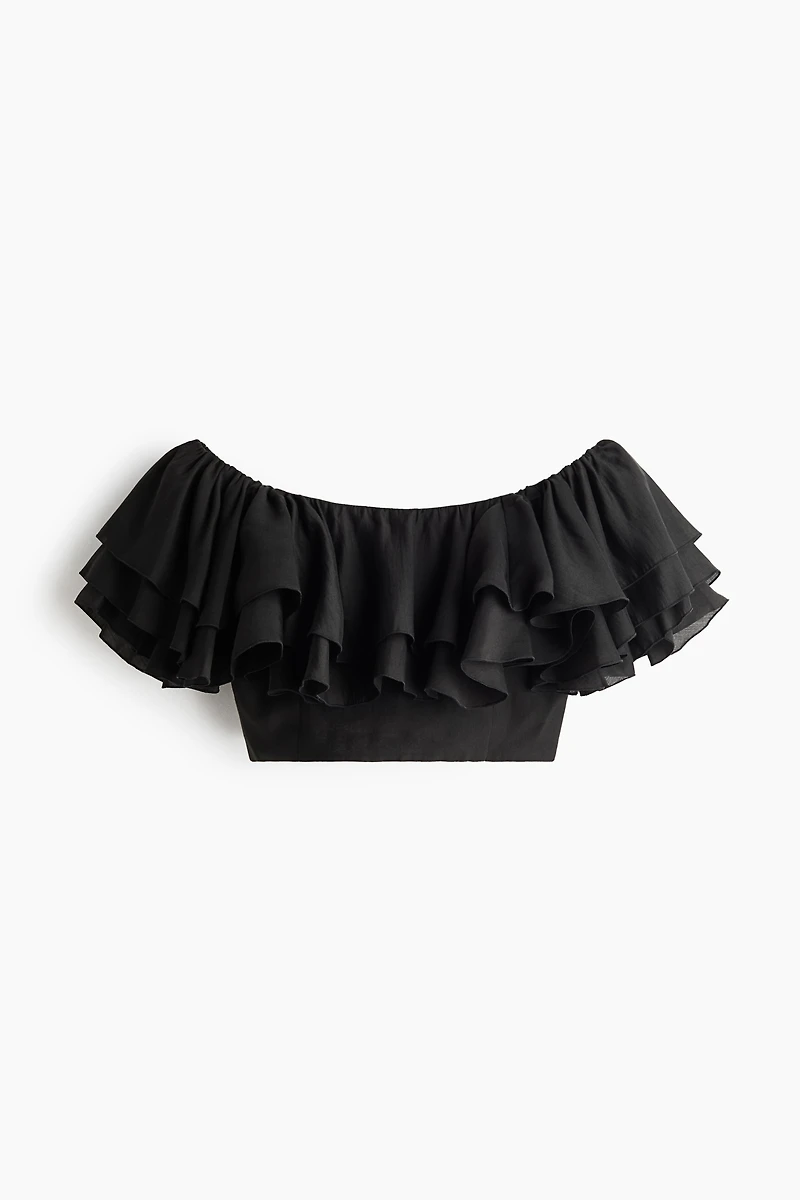 Flounced Off-the-Shoulder Top