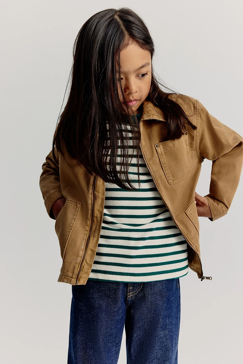 Surchemise en coton avec col velours côtelé