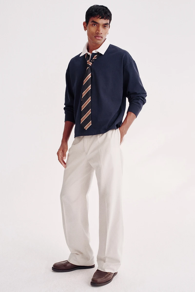 Relaxed-Fit Cotton and Lyocell Tailored Pants