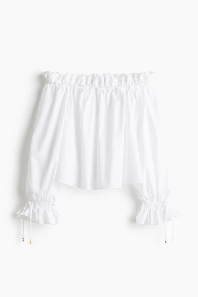 Off-the-Shoulder Poplin Blouse