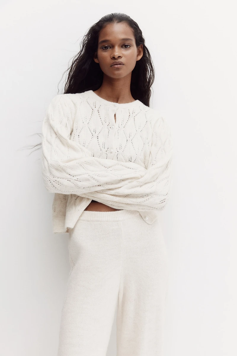 Pointelle-Knit Pants