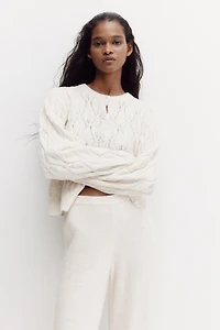 Pointelle-Knit Pants