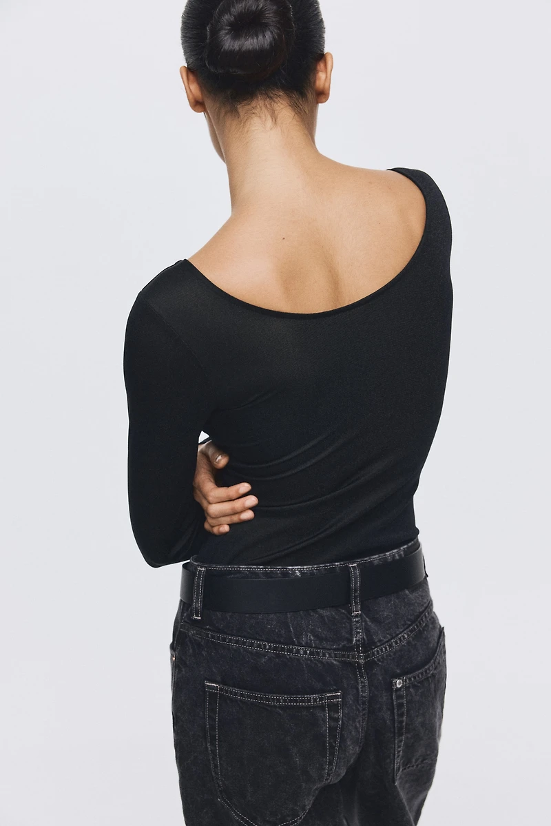 Glittery Twist-Detail Top