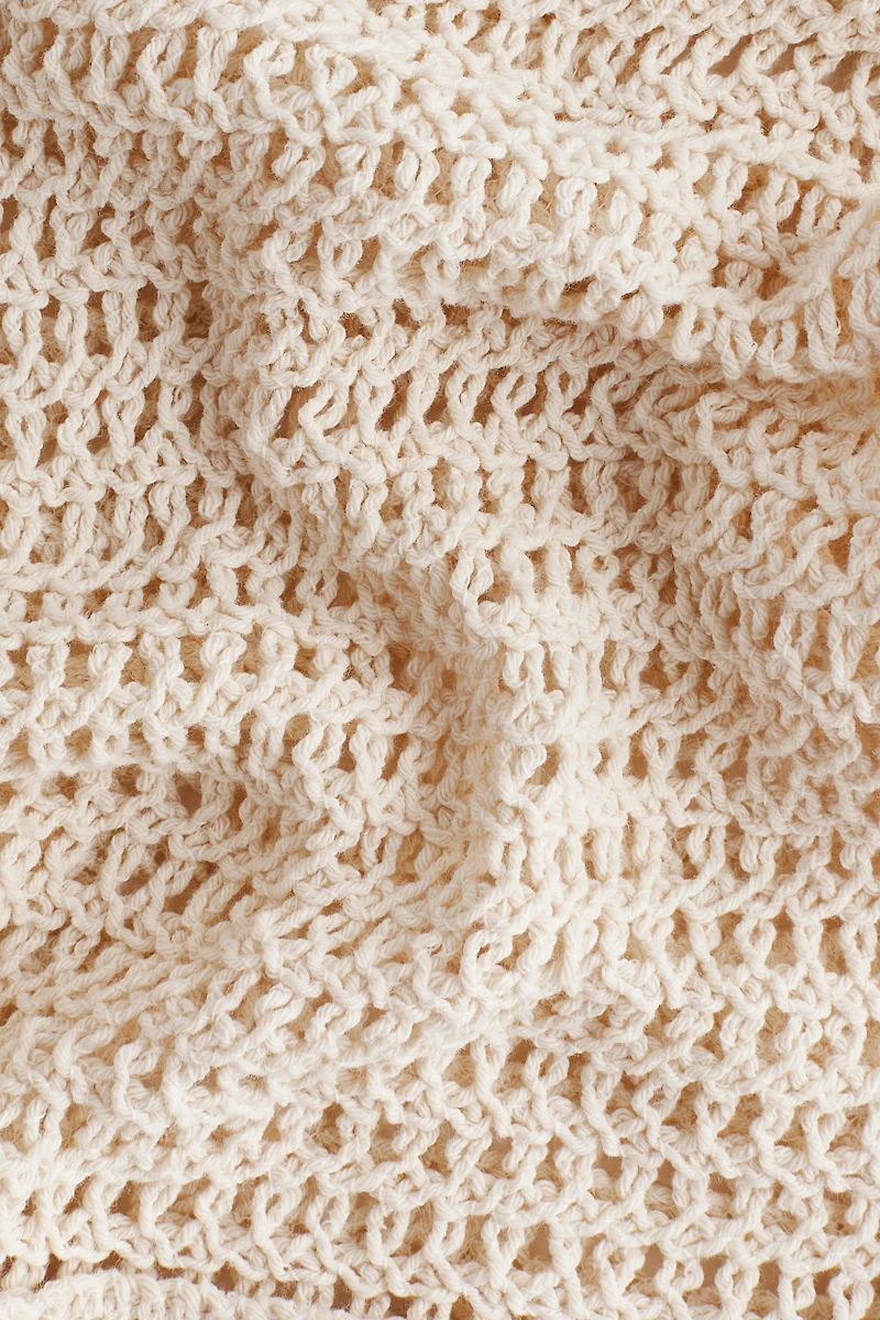 Flounced Crochet-Look Shorts