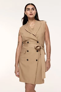 Robe blazer en lin mélangé