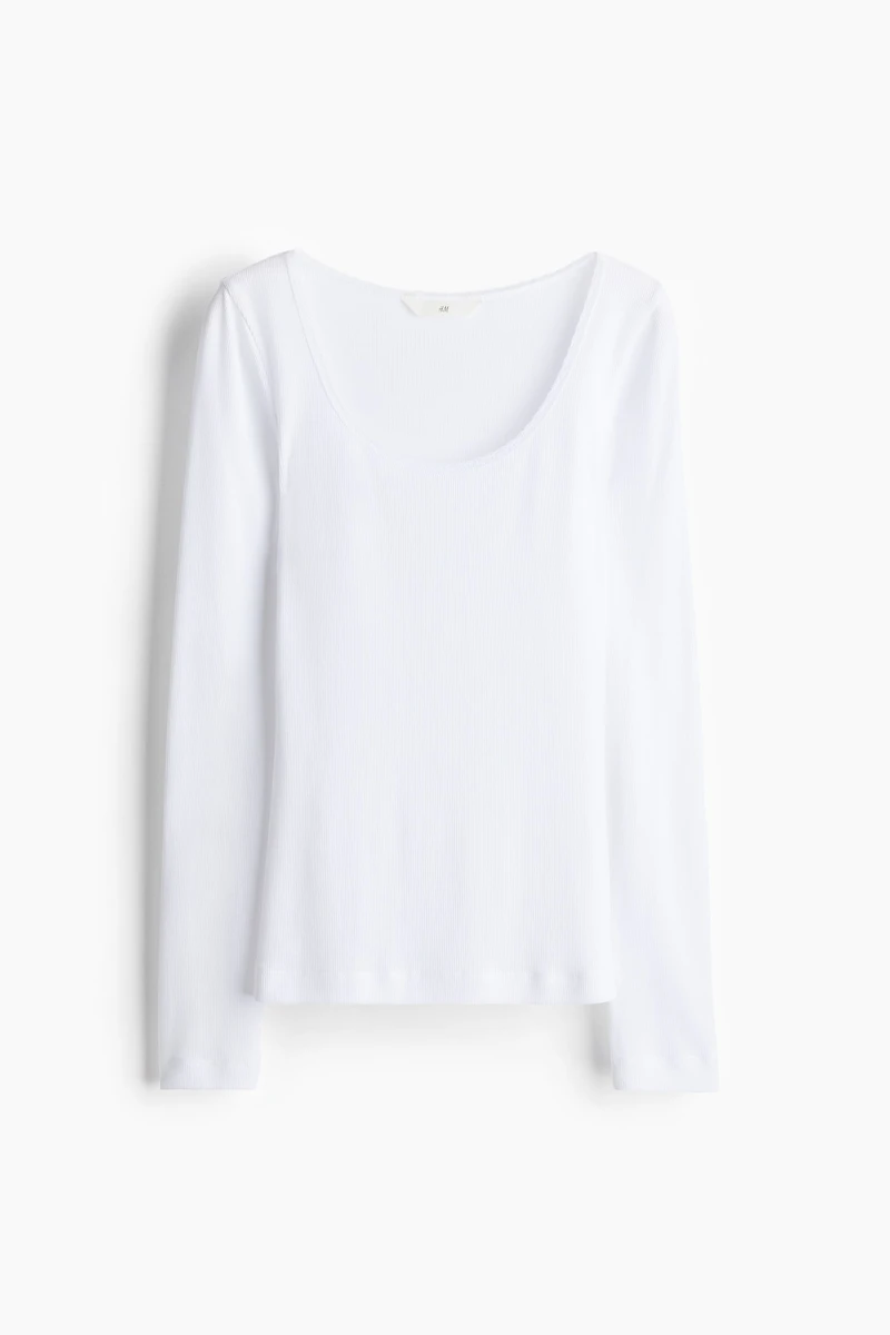 Lace-Trimmed Ribbed Top