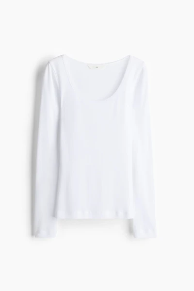 Lace-Trimmed Ribbed Top