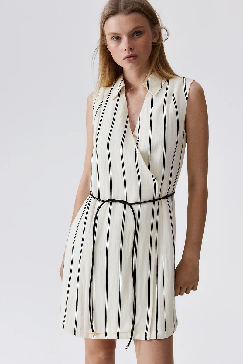 Wrap Dress with Tie Belt