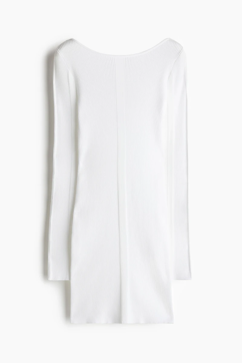 Robe moulante en tricot côtelé
