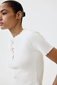 Overlocked Jersey Top