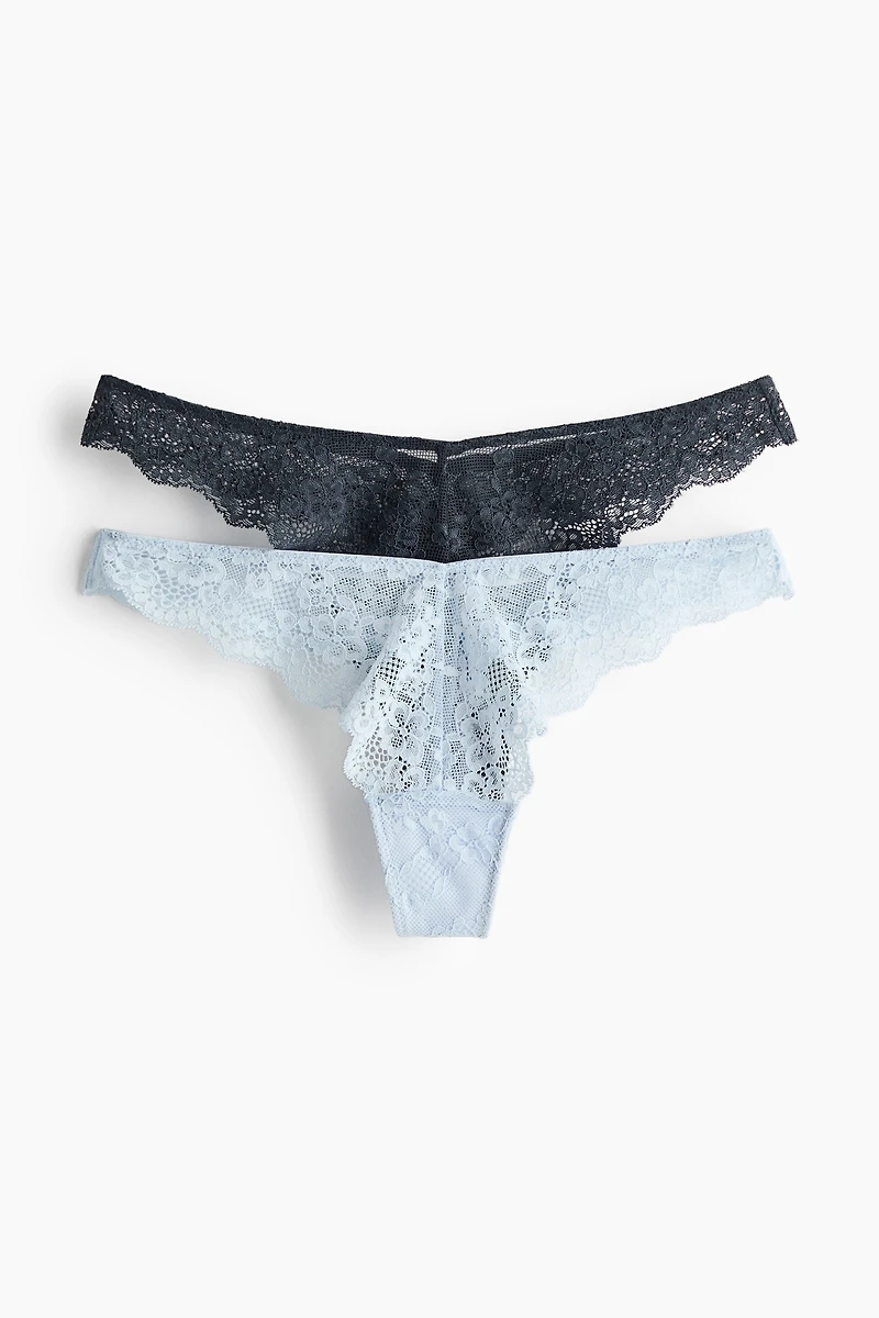 2-Pack Lace Thong Briefs
