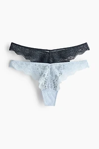 2-Pack Lace Thong Briefs