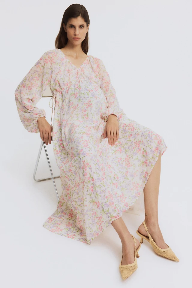 H&M MAMA Balloon-Sleeved Maxi Dress | Pacific City H&M MAMA Balloon-Sleeved Maxi Dress | Pacific City