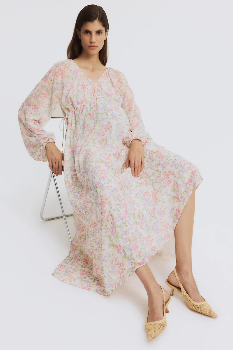 MAMA Balloon-Sleeved Maxi Dress