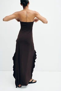 Ruffle-Trimmed High-Low Dress