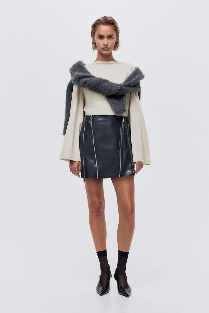 Haut à encolure bateau en coton