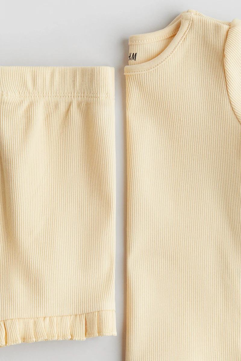 2-Piece Ribbed Cotton Set