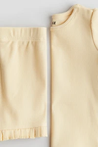 2-Piece Ribbed Cotton Set