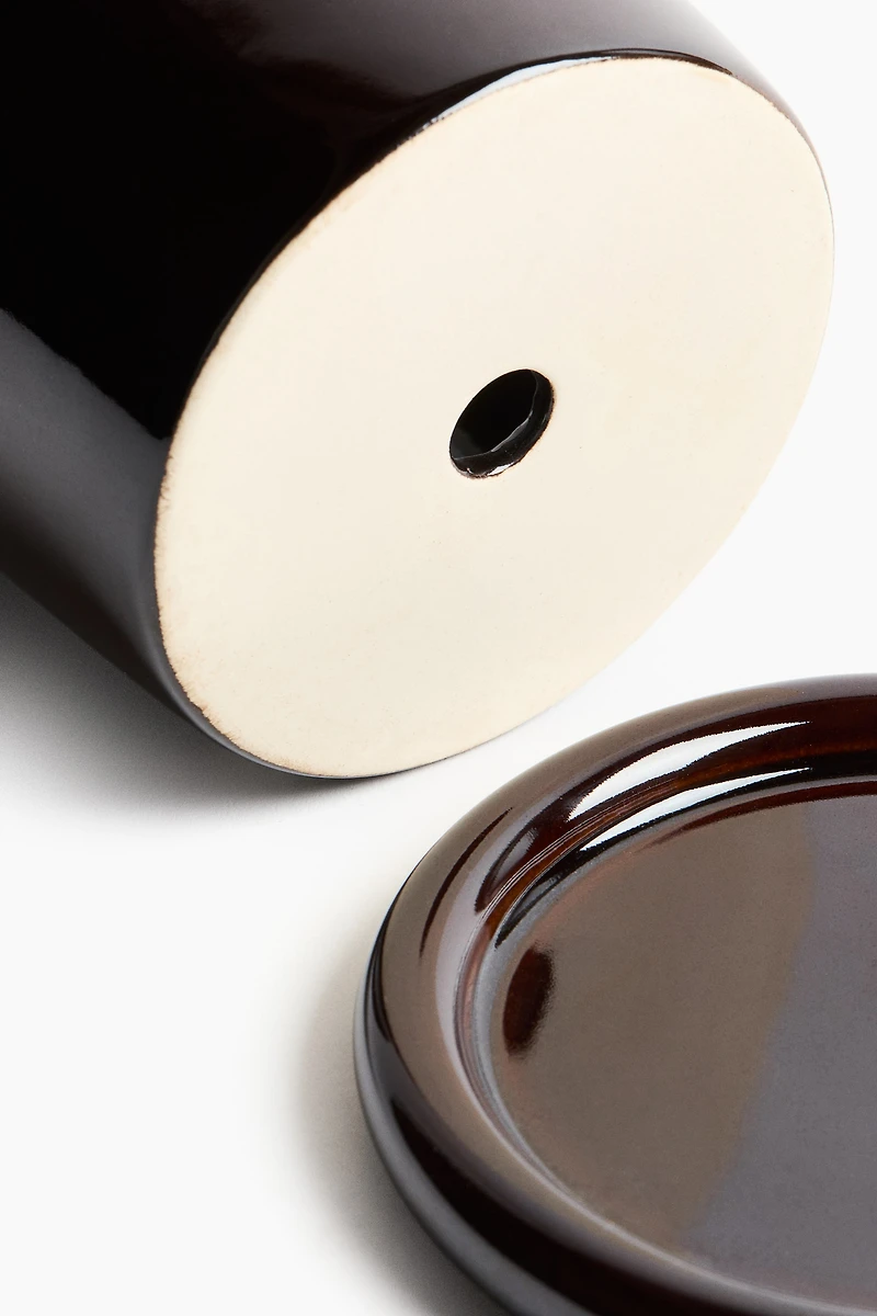 Extra-Small Stoneware Plant Pot with Saucer