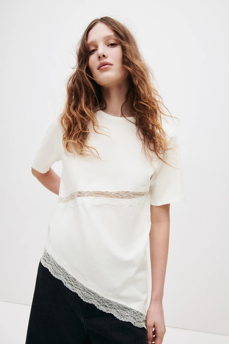 Lace-Trimmed T-Shirt