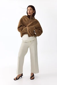 MAMA Wide-Leg High-Waist Ankle Jeans