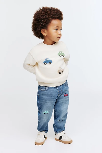 Jean avec motifs brodés