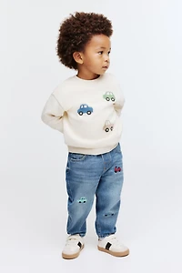 Jean avec motifs brodés