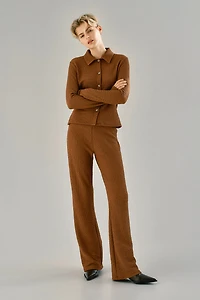 Pantalon évasé à effet froissé