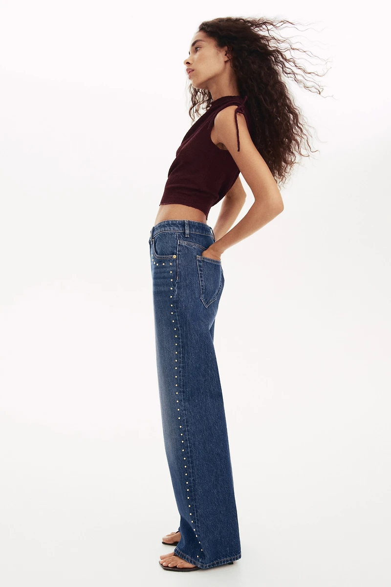 Wide High Studded Jeans