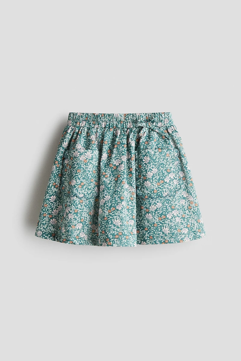 Floral-Print Poplin Skirt