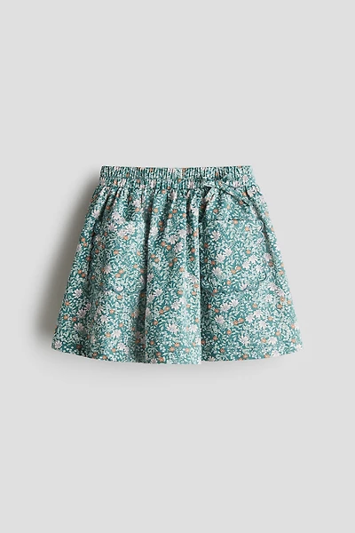 Floral-Print Poplin Skirt