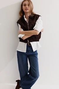 Vest with Corduroy Collar