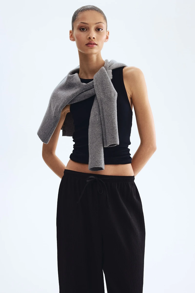 Wide-cut Pull-on Pants