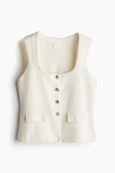 Gilet sans manches en fin tricot